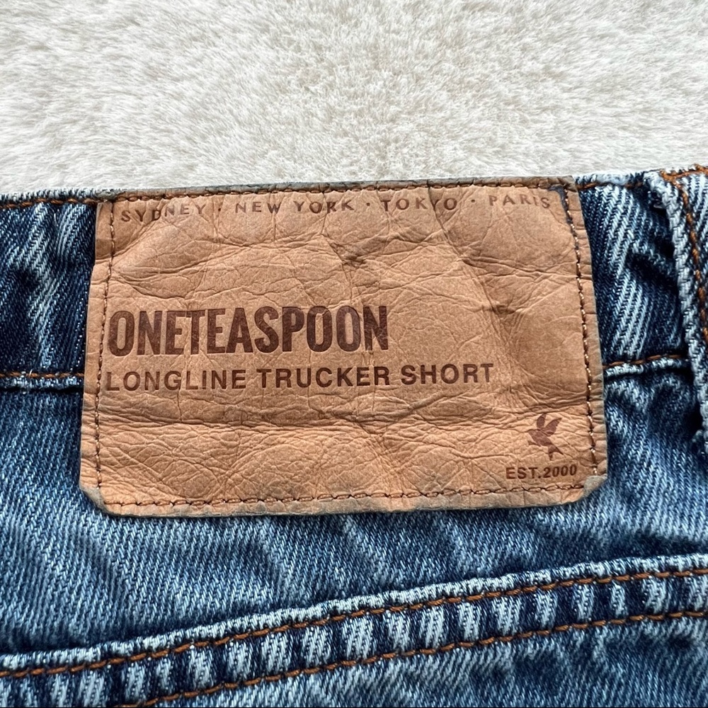 One Teaspoon Delaware Sustainable Truckers Longline Shorts Size 25 - Picture 8 of 16